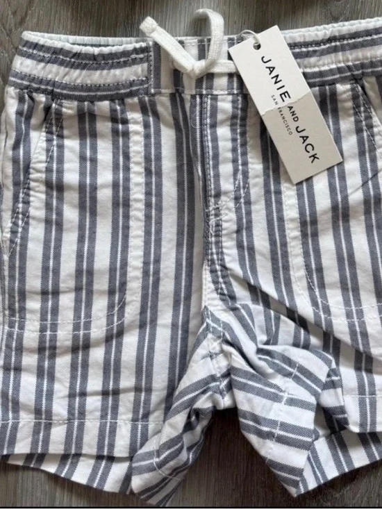 Janie and Jack Baby Boy Shorts 6-12 Months Striped NEW NWT Summer Nautical - Picture 5 of 5
